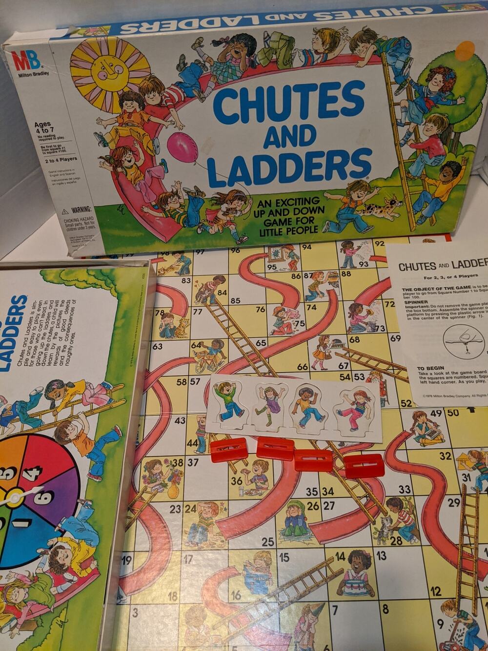 Vintage 1979 Chutes & Ladders Board Game MB Complete Must See
